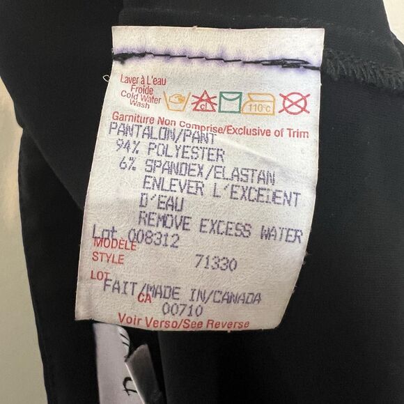 Joseph Ribkoff Pants Womens 8 Black Pull On Cropped Slit Hem Pant Pockets Ties - Picture 6 of 7